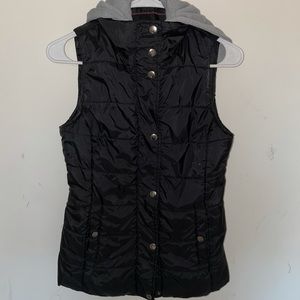 Vest with gray hood
